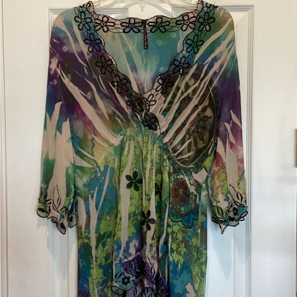 Elegant Multicolor Long Sleeve Dress